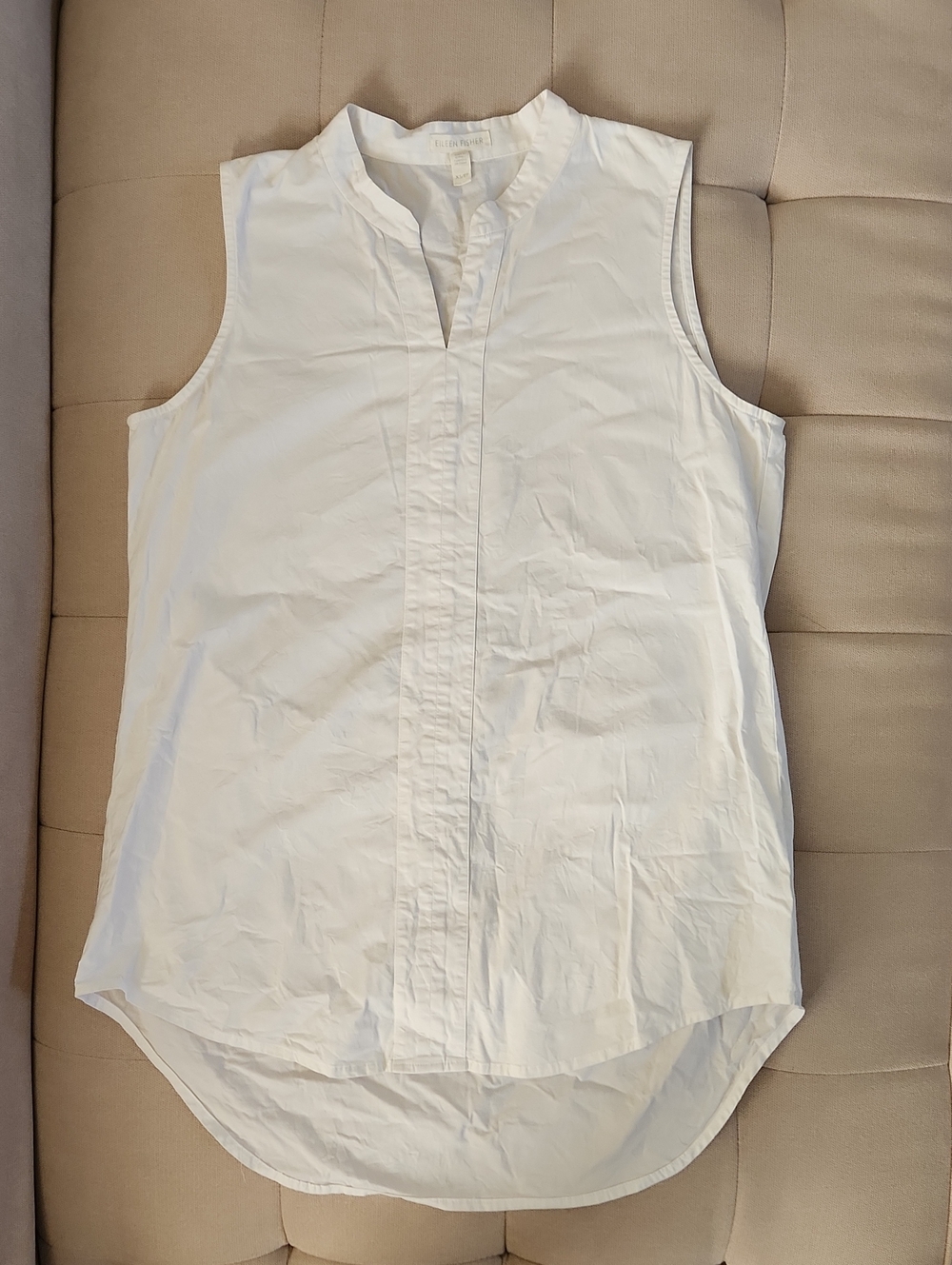 Eileen Fisher Sleeveless White Tunic  - Women's Size XS/TP